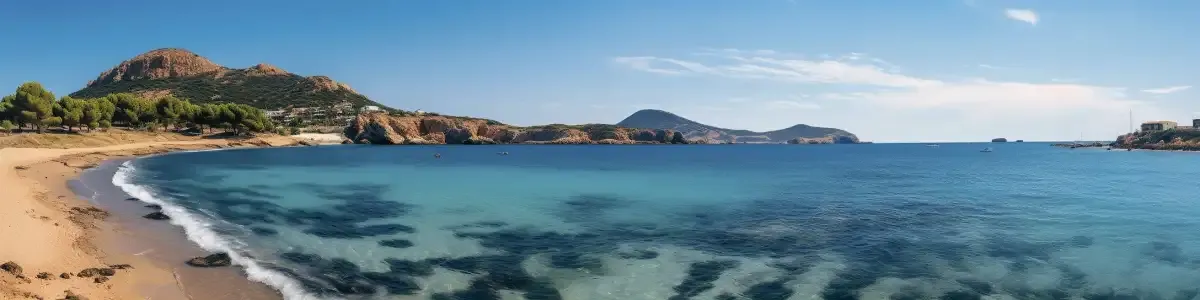Panoramic view of an Ibiza beach